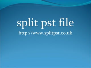 split pst file
http://www.splitpst.co.uk
 