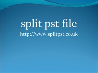 split pst file
http://www.splitpst.co.uk
 