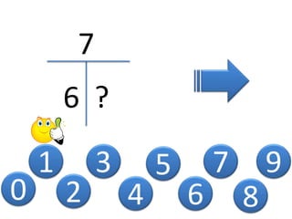 0
1
2
3
4
5
7
6 ?
6
7
8
9
