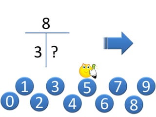 0
1
2
3
4
5
8
3 ?
6
7
8
9