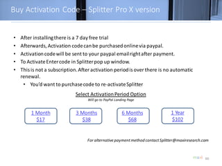 Splitter Pro X version Tutorial June 2020 English | PDF