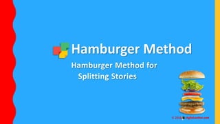 Hamburger Method for
Splitting Stories
Hamburger Method
 