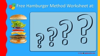 Free Hamburger Method Worksheet at:
 