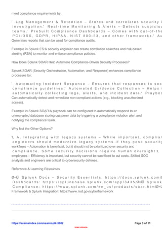 Splunk Enterprise Security Certified Admin SPLK-5002 | PDF