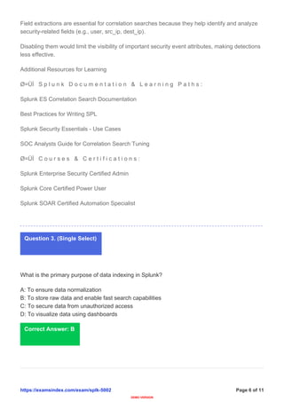 Splunk Enterprise Security Certified Admin SPLK-5002 | PDF
