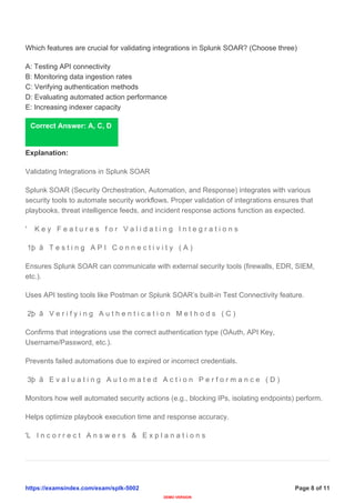 Splunk Enterprise Security Certified Admin SPLK-5002 | PDF