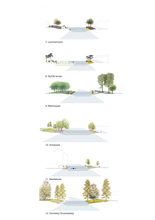 12. Cemetery Groenesteeg
11. Meelfabriek
10. Ankerpark
9. Blekerspark
8. NUON terrain
7. Lammermarkt
 