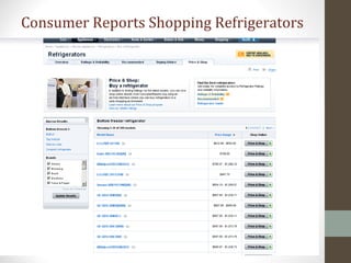 Consumer Reports Shopping Refrigerators
 
