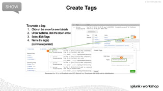 © 2017 SPLUNK INC.
Create TagsSHOW
 