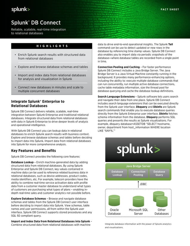 Splunk for db_connect | PDF