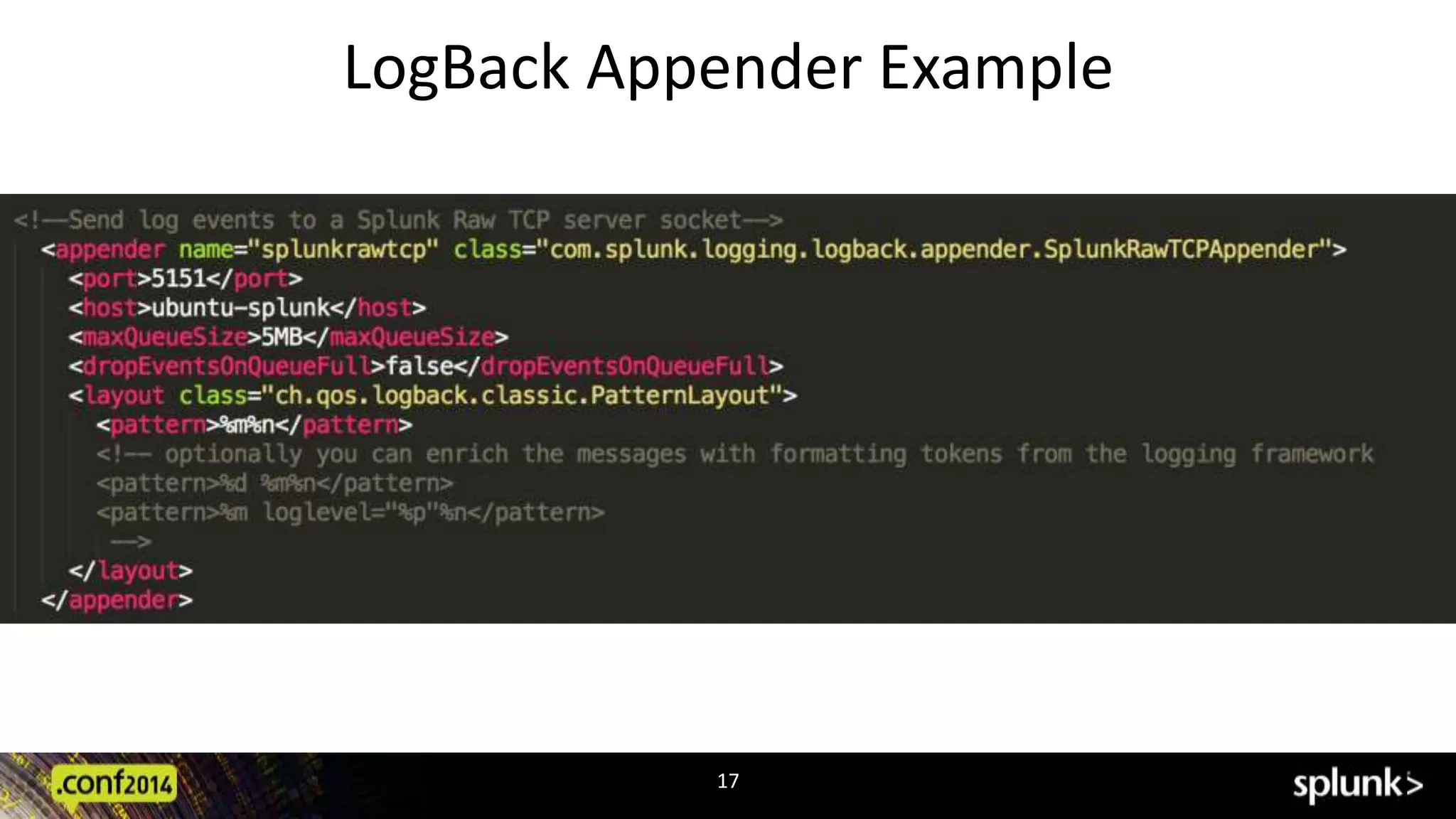 LogBack Appender Example 
17 
 