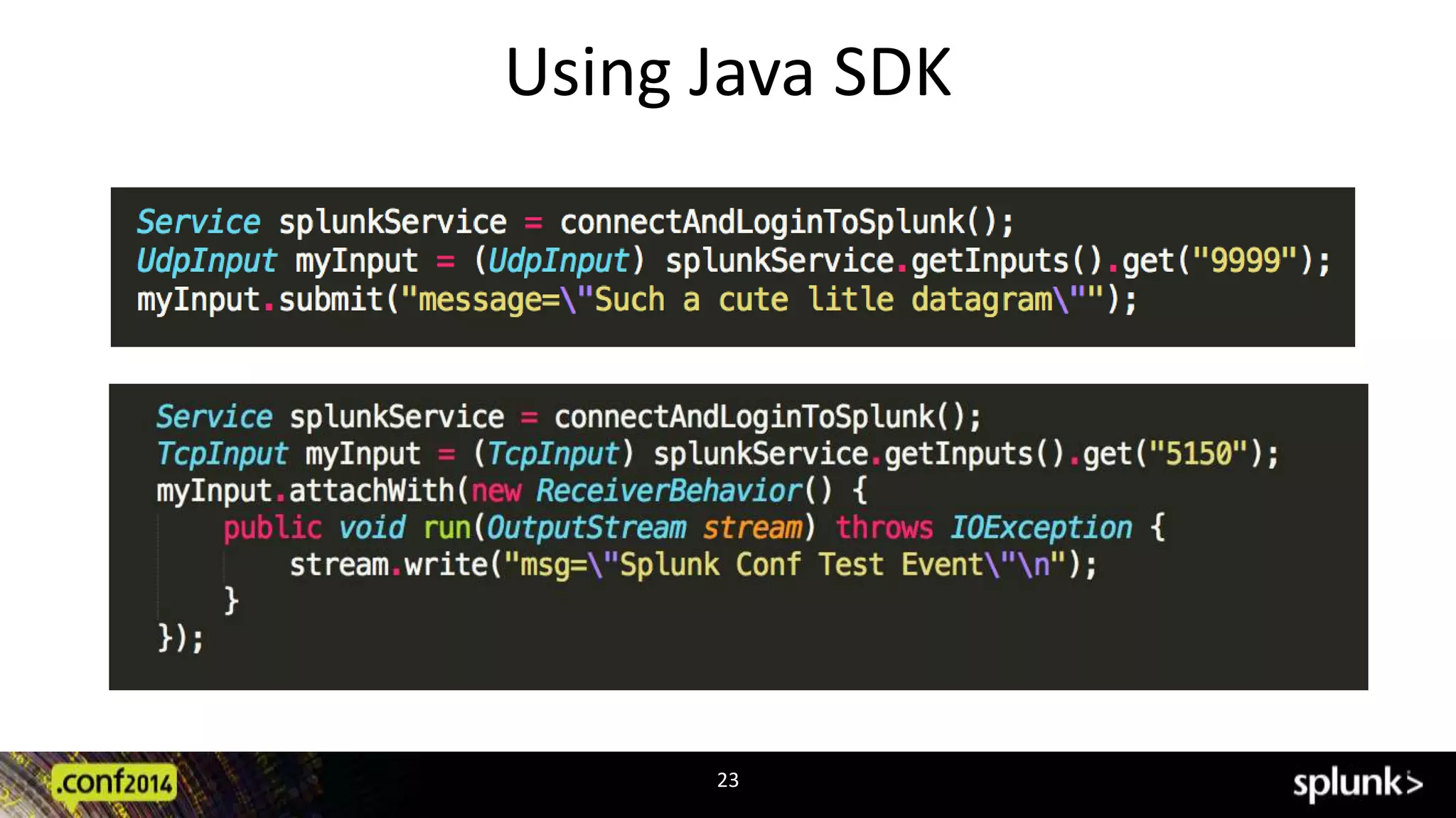 Using Java SDK 
23 
 