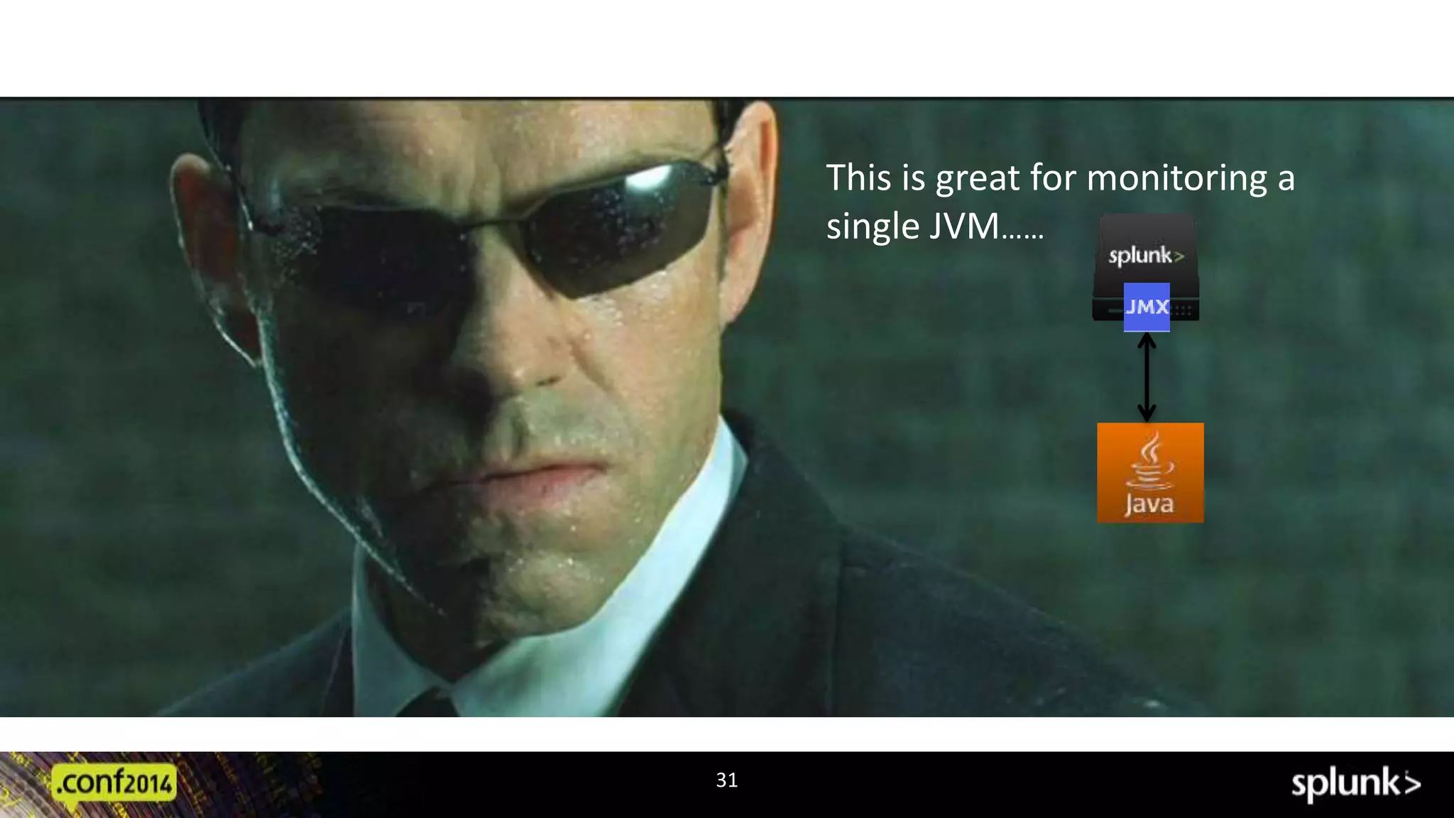 31 
This is great for monitoring a 
single JVM…… 
 