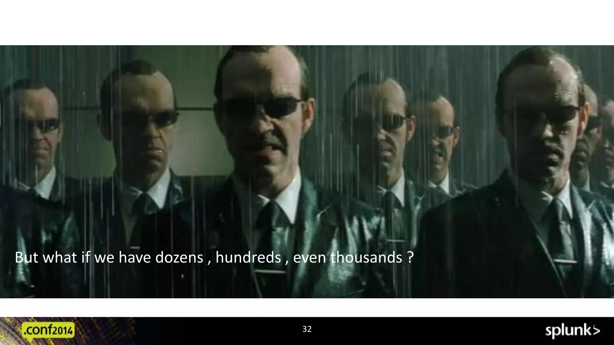 But what if we have dozens , hundreds , even thousands ? 
32 
 