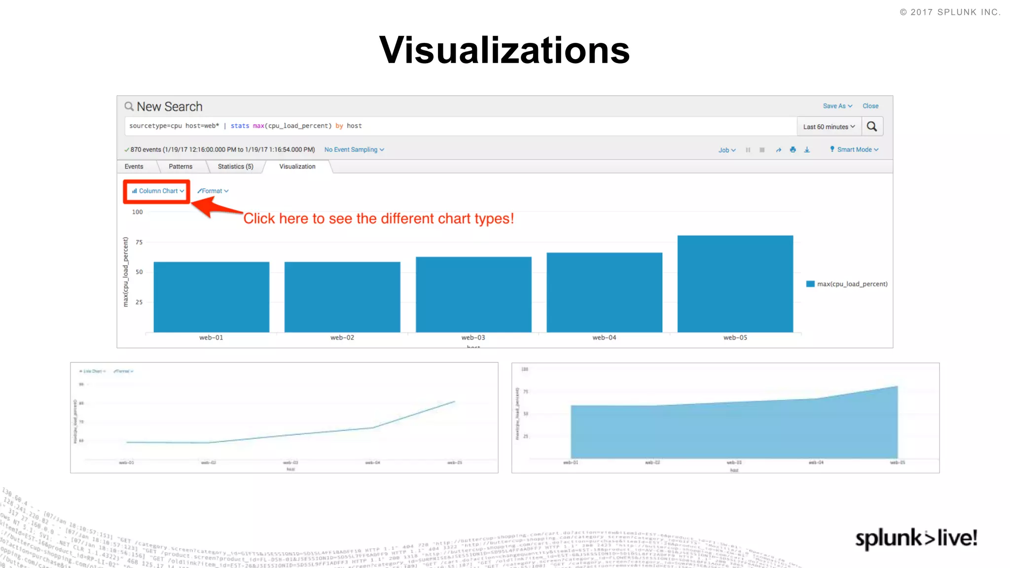 © 2017 SPLUNK INC.
Visualizations
 