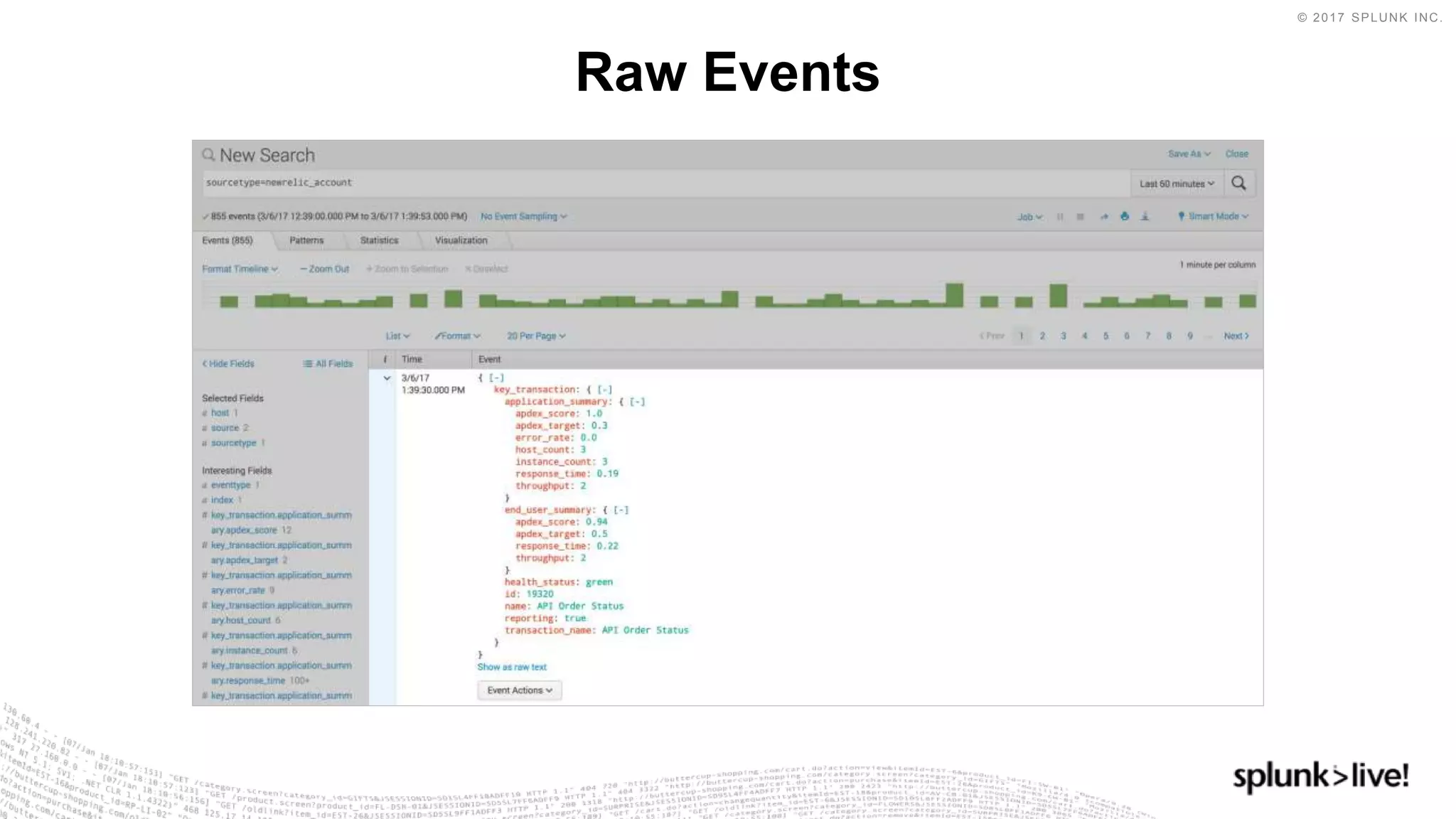 © 2017 SPLUNK INC.
Raw Events
 