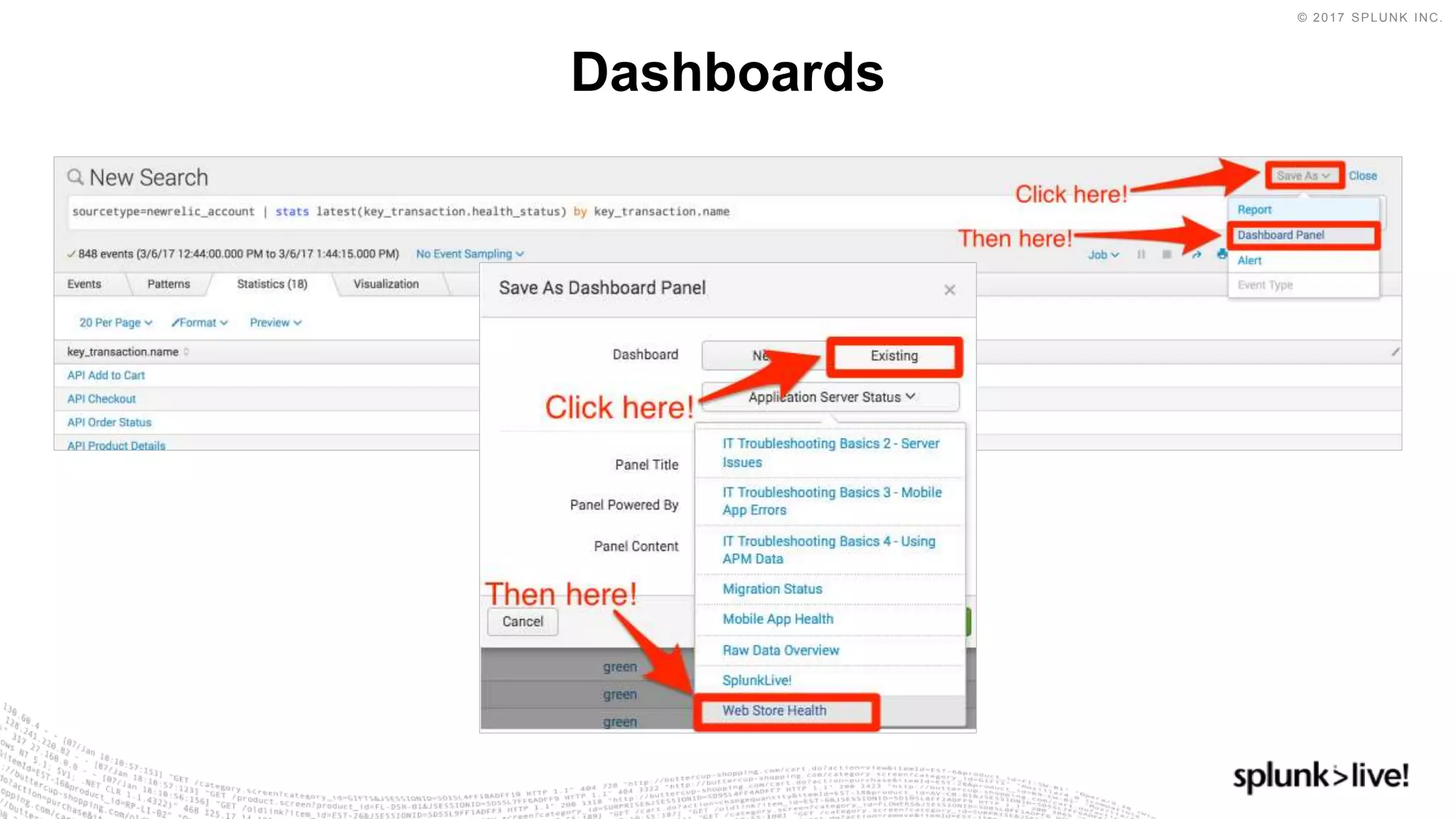© 2017 SPLUNK INC.
Dashboards
 