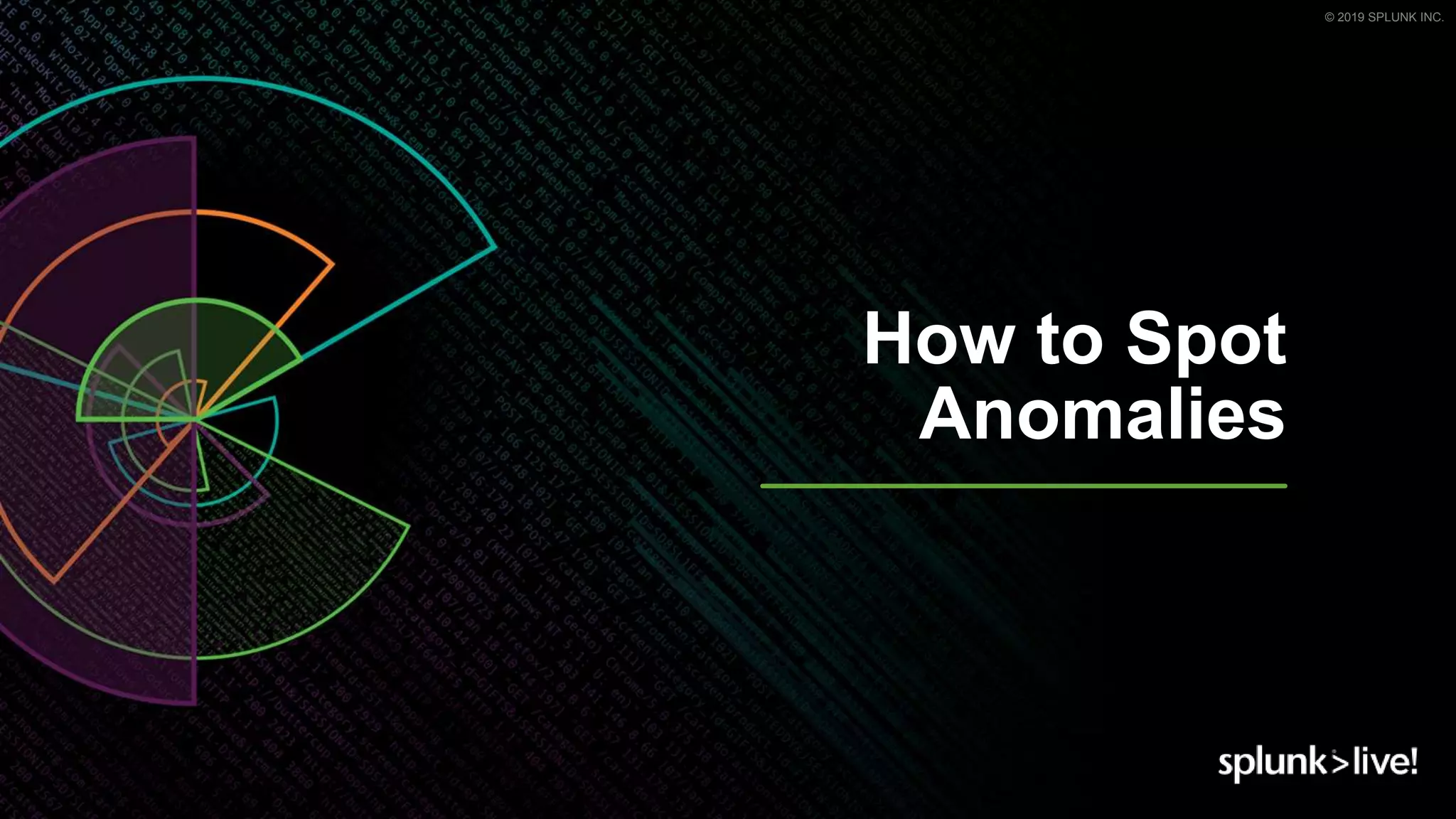© 2019 SPLUNK INC.
How to Spot
Anomalies
 