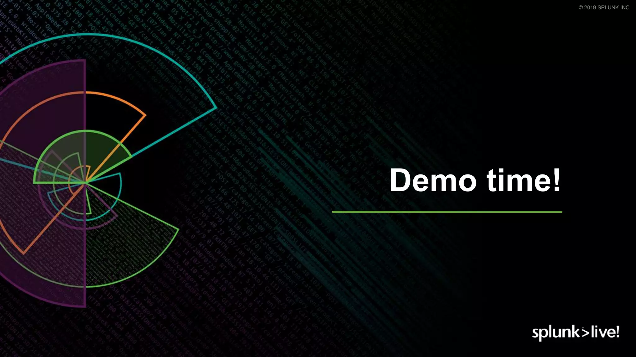 © 2019 SPLUNK INC.
Demo time!
 