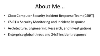 SplunkLive! Customer Presentation - Cisco Systems, Inc. | PPTX