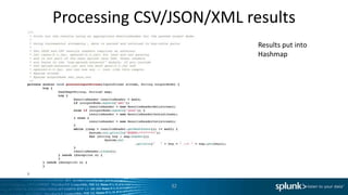 Processing CSV/JSON/XML results
                          Results put into
                          Hashmap




               32
 