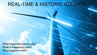74
Historic + realtime
REAL-TIME & HISTORIC IOT DATA
What happened previously?
What is happening now?
What happens next?
 