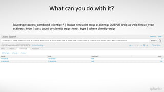 SplunkLive Melbourne Splunk for Operational Security Intelligence | PDF
