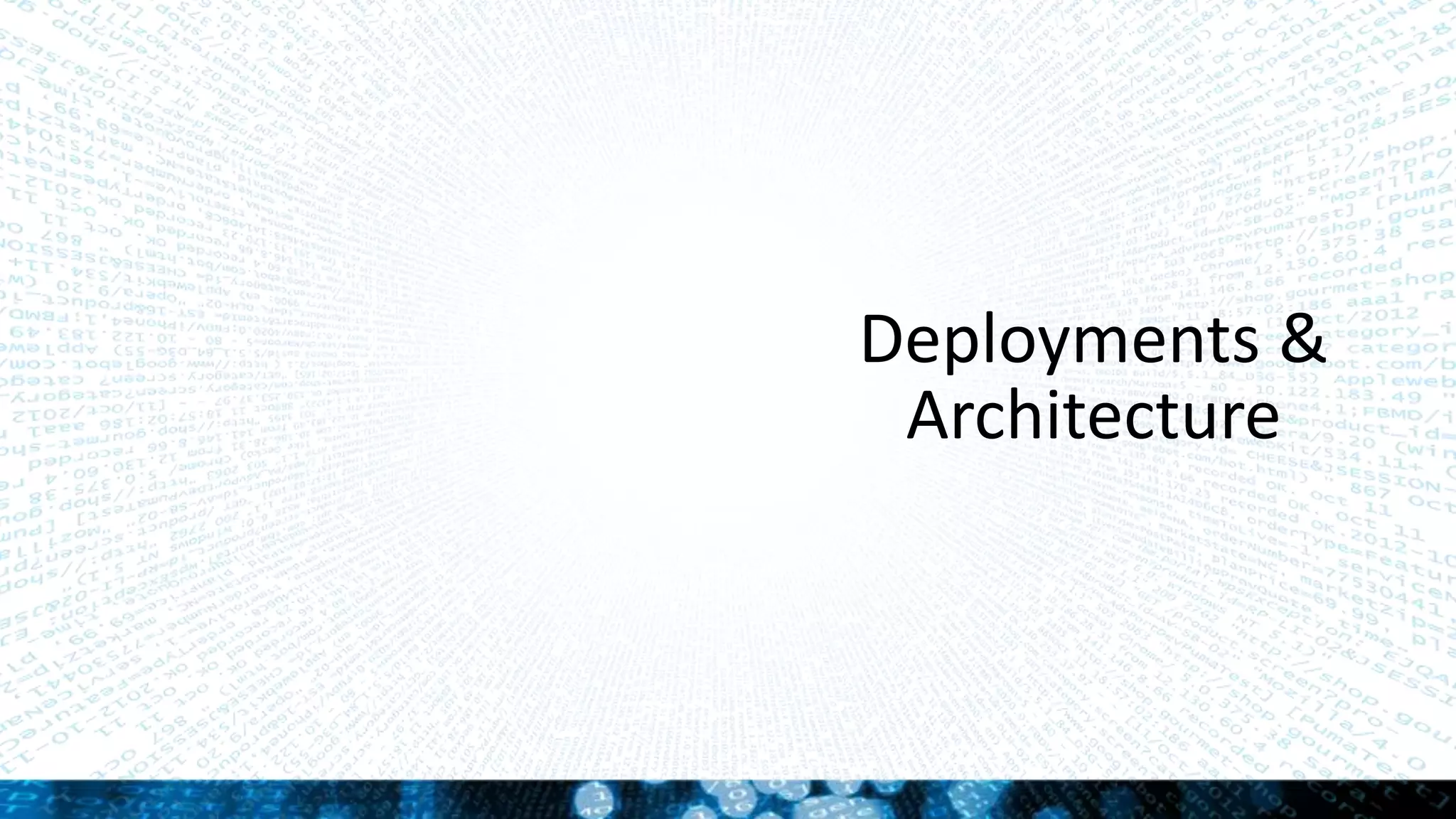 Deployments &
Architecture
 