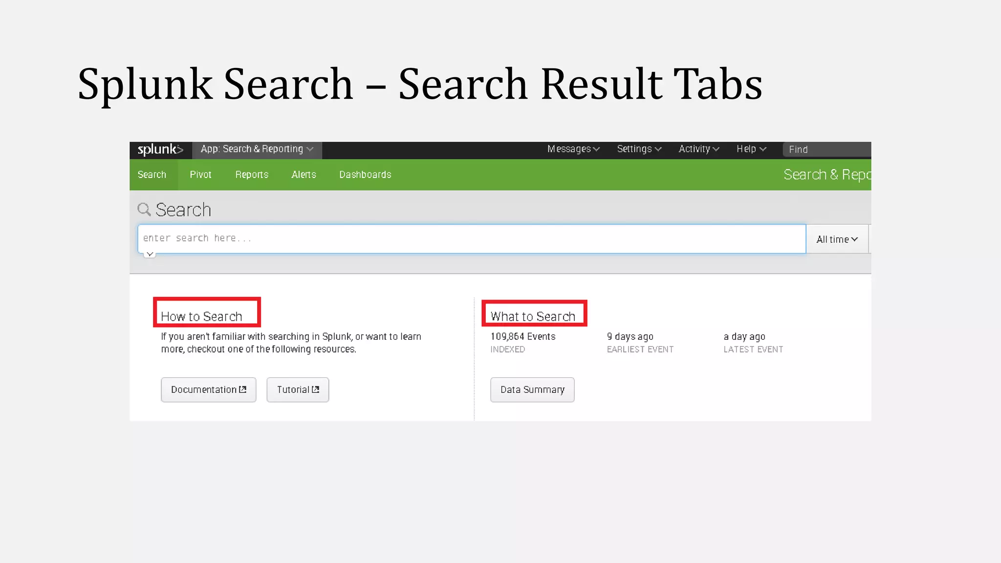Splunk Search – Search Result Tabs
 