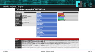 HTML Report Output
Folie 1624.04.2015 Restricted: for project use only
 