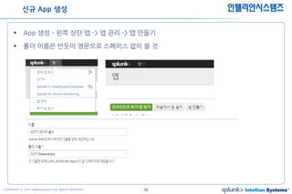 59COPYRIGHT ⓒ 2015 Intelliansystems ALL RIGHTS RESERVED.
인텔리안시스템즈
 App 생성 – 왼쪽 상단 앱 -> 앱 관리 -> 앱 만들기
 폴더 이름은 반듯이 영문으로 스페이스 없이 쓸 것
신규 App 생성
 