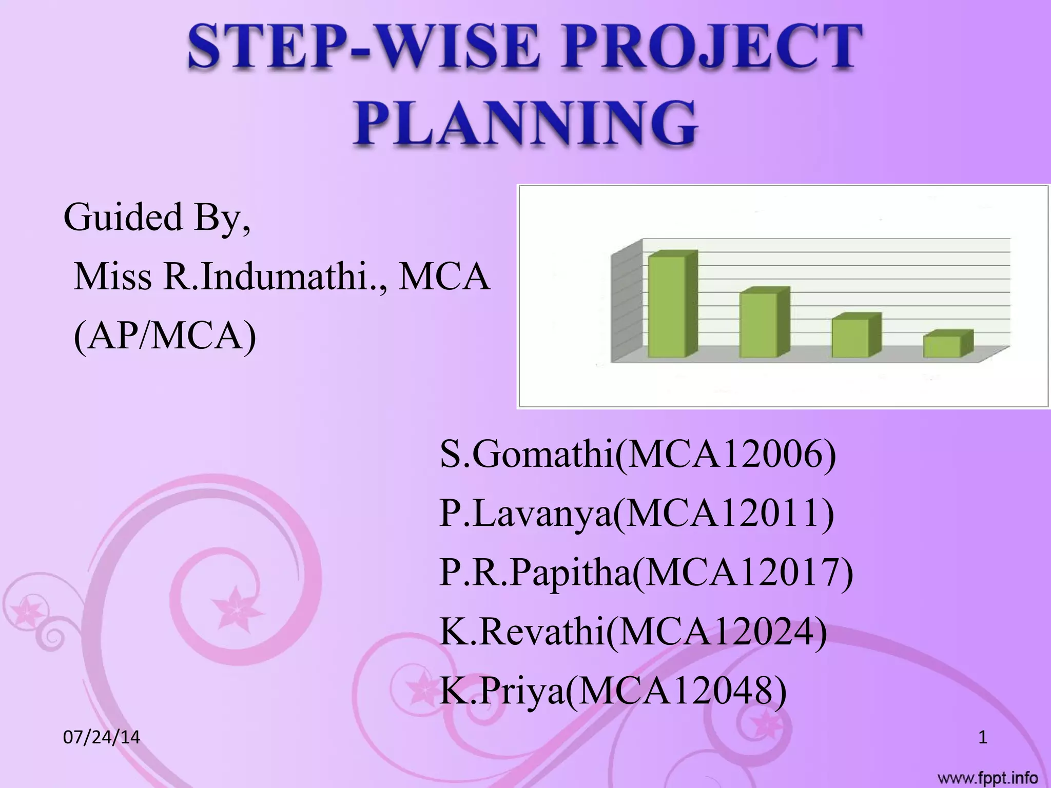 Guided By,
Miss R.Indumathi., MCA
(AP/MCA)
S.Gomathi(MCA12006)
P.Lavanya(MCA12011)
P.R.Papitha(MCA12017)
K.Revathi(MCA12024)
K.Priya(MCA12048)
07/24/14 1
 
