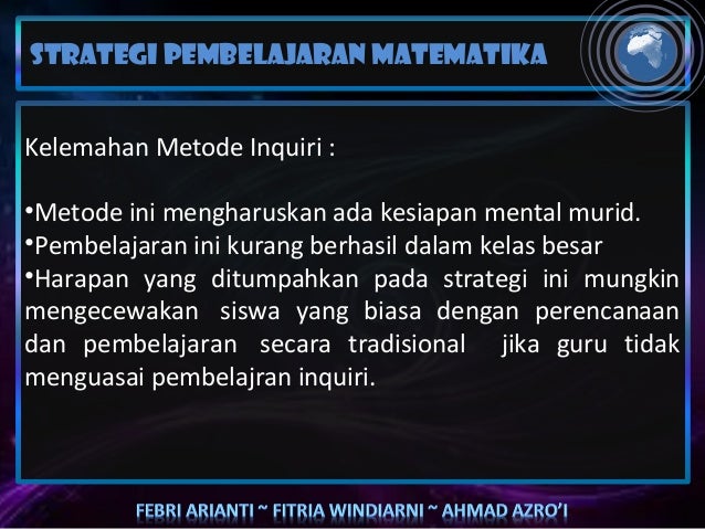 STRATEGI PEMBELAJARAN MATEMATIKA