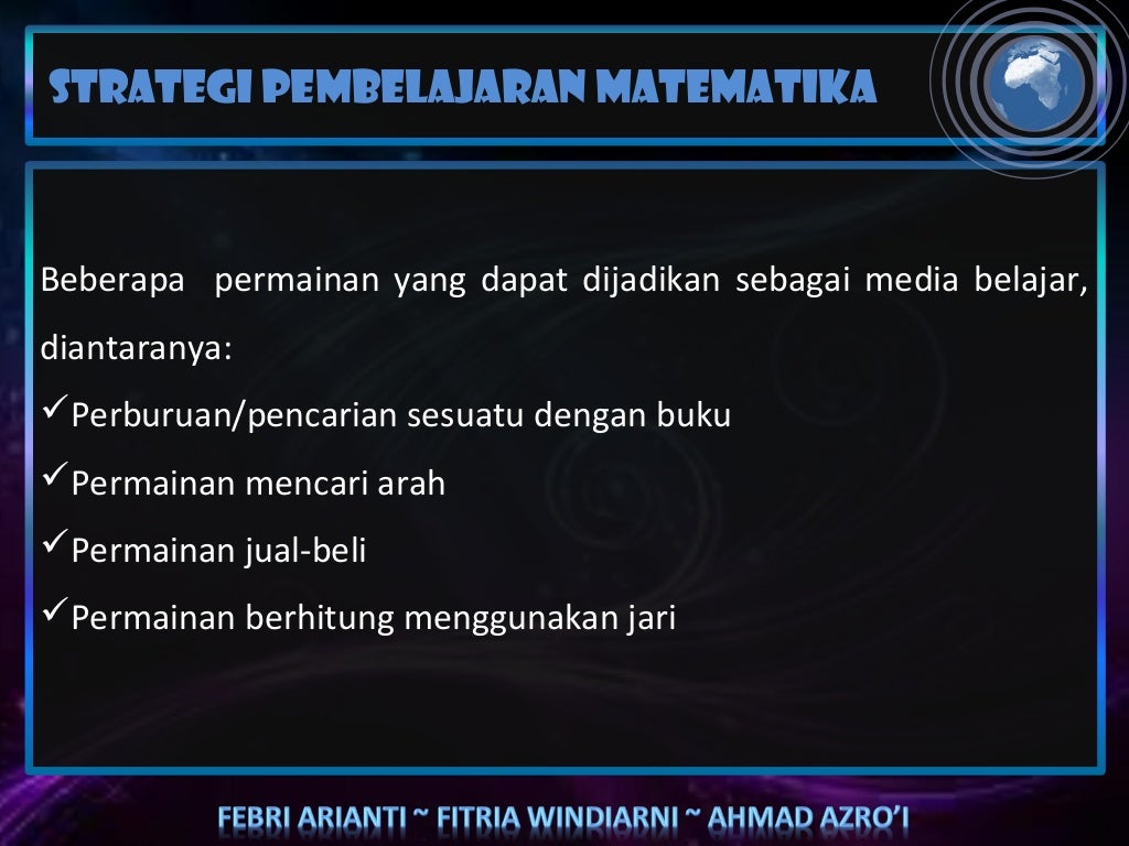 STRATEGI PEMBELAJARAN MATEMATIKA