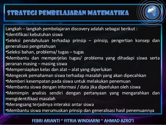 STRATEGI PEMBELAJARAN MATEMATIKA
