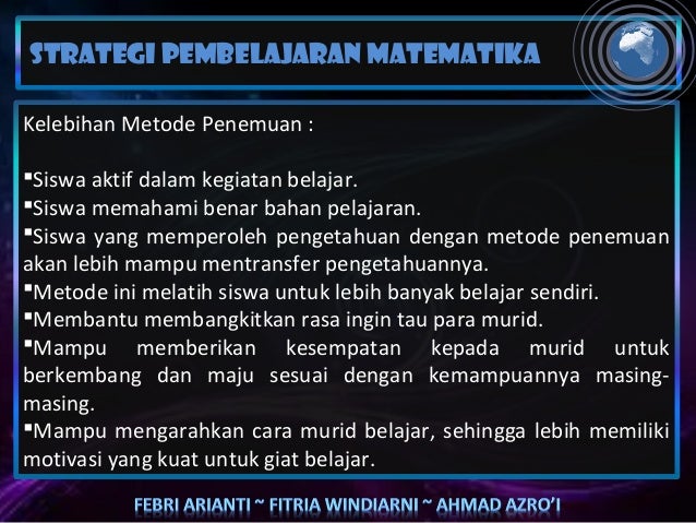 STRATEGI PEMBELAJARAN MATEMATIKA