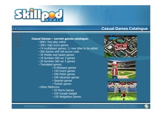SkillPod Media Casual Games Platform Overview | PDF