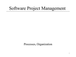 Software Project Management

Processes, Organization
1

 
