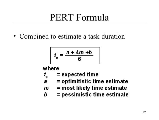 Pert Chart Formula