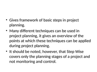 SPM 7-STEPWISE PROJECT PLANNING planning a | PPTX