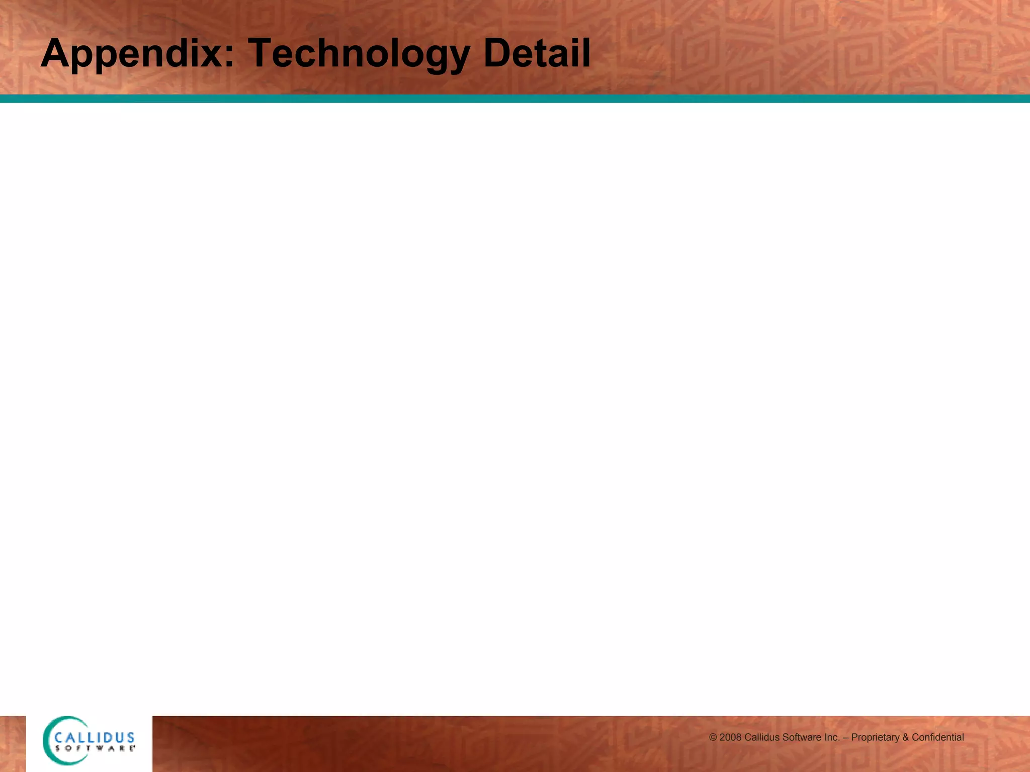 Appendix: Technology Detail 