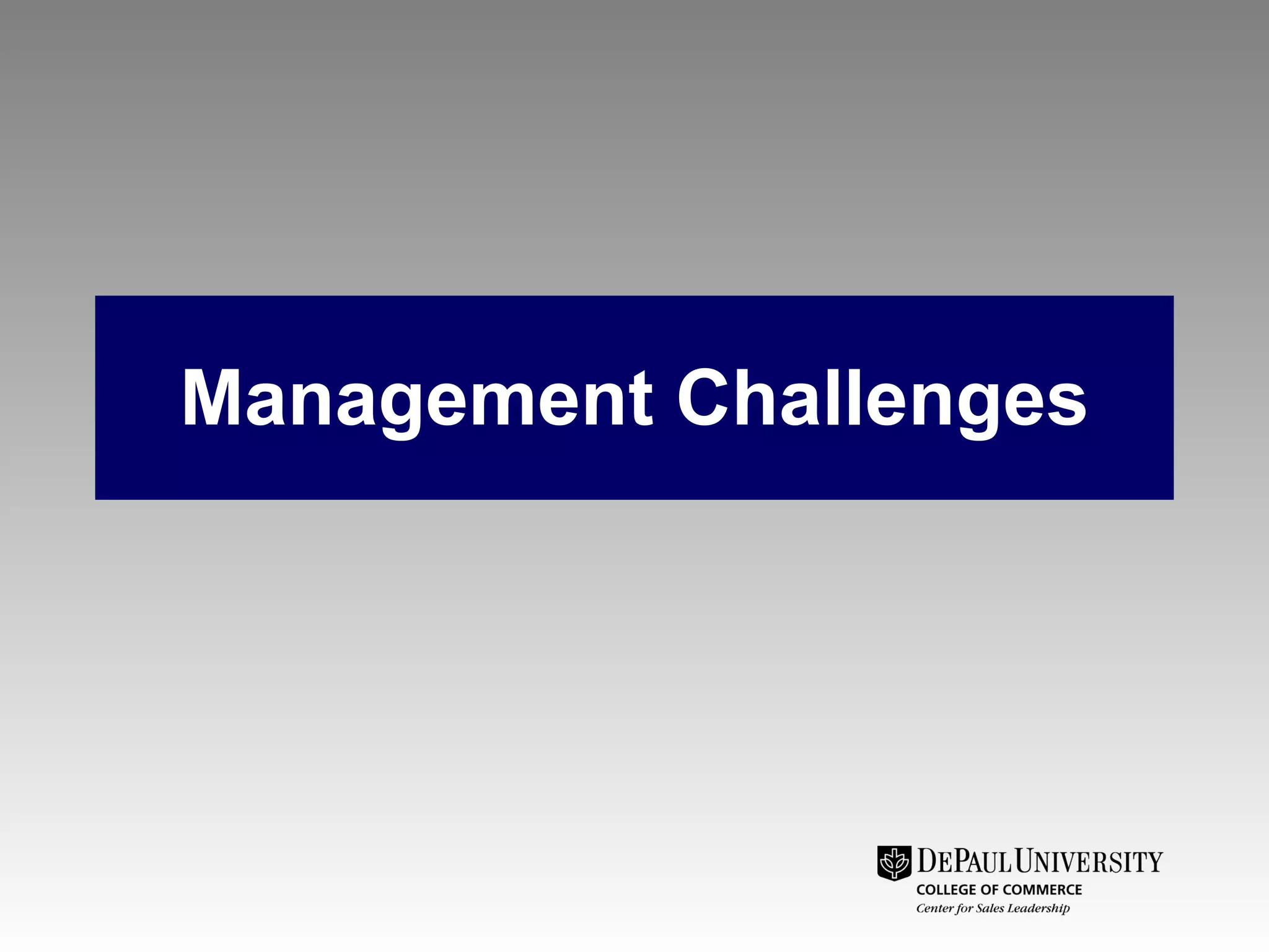 Management Challenges 