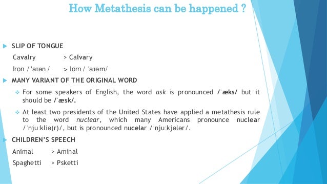 Metathesis in a sentence picture