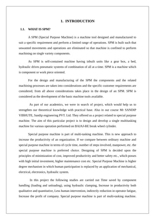 Course Spm Machine Design With Projects DESIGN AND MANUFACTURING OF SPM FOR BRAKE WHEEL CYLINDER | PDF