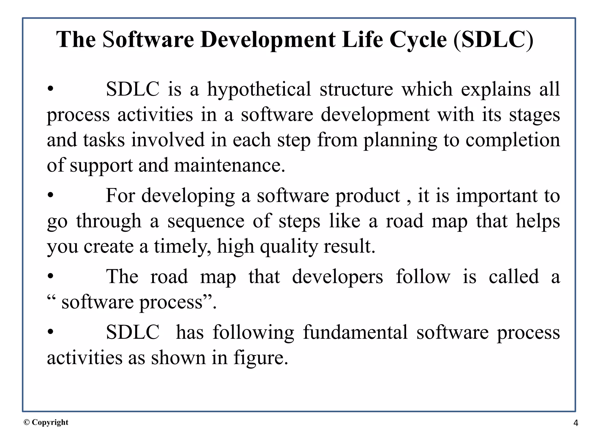 SDLC and Software Process Models Introduction ppt | PPT