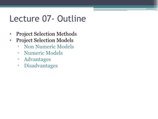 Software Project Management/Selection Models .pptx