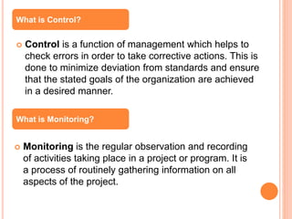 Project monitoring sale and controlling
