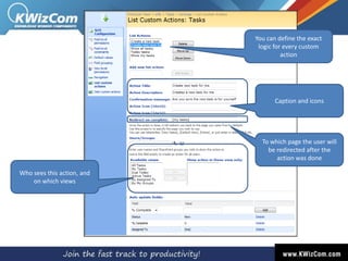Clicking on “Actions”..