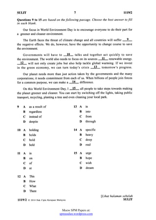 [Spmsoalan]soalan spm 2014 bi (1) | PDF