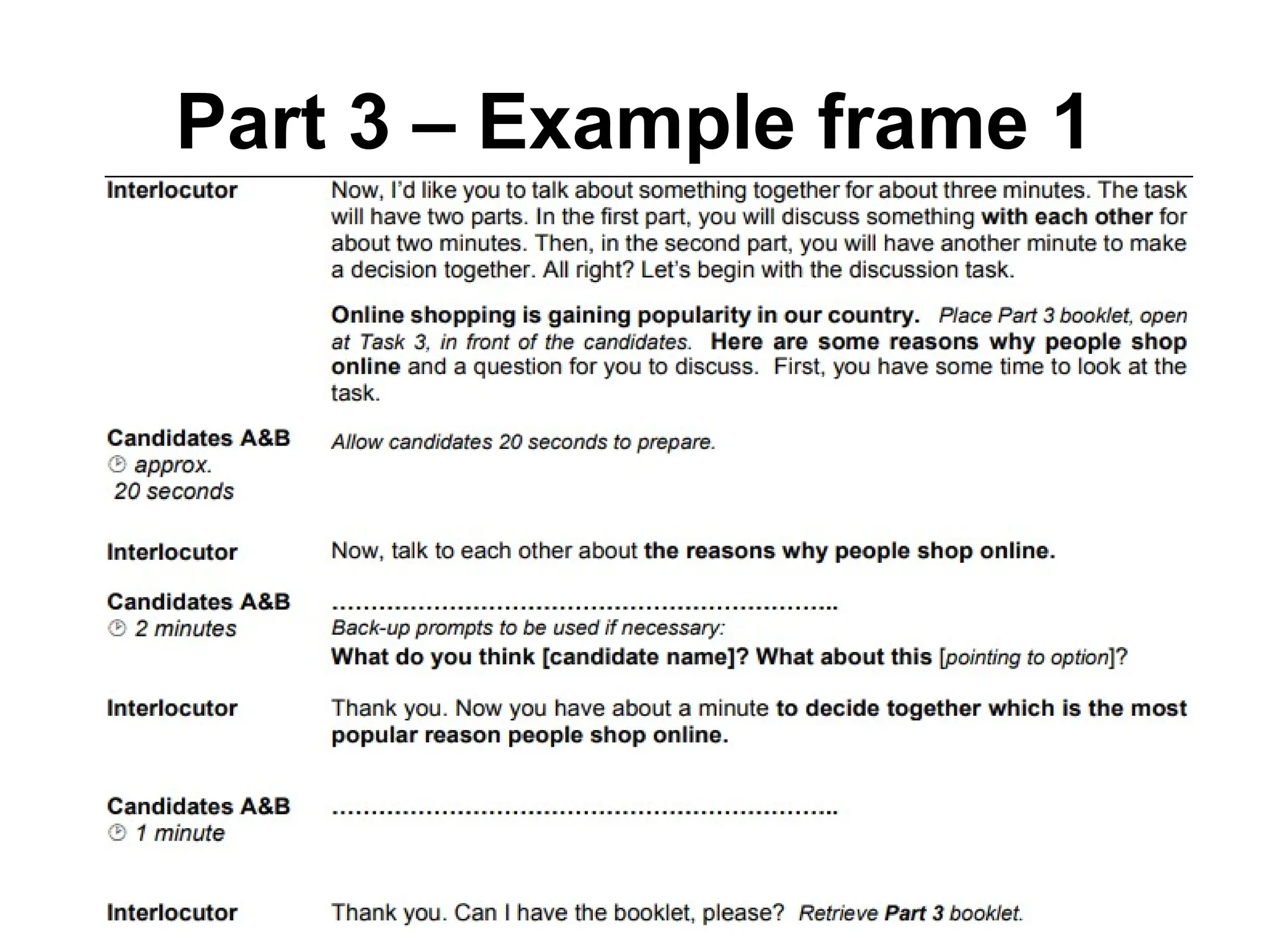 Part 3 – Example frame 1
 